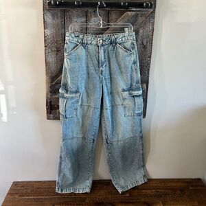 Women's Divided Stone Wash Cargo Jeans